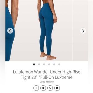 Lululemon Wunder Under high rise tight 28” Size 6